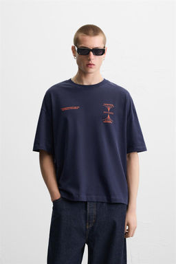 T-SHIRT WITH CONTRAST PRINTS - Zara фото 2