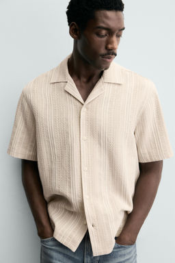 Рубашка CAMISA JACQUARD GEOMETRICO песочная