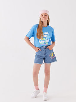 Bask?l? K?z ?ocuk Jean ?ort