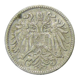 Монета 10 геллеров 1909 года Австрия