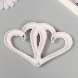 Каттер для полимерной глины Сплетённые сердца 8,7х13,3х0,7 см