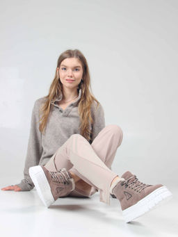 Ботинки 243.212131w. Капучино замша/Мех