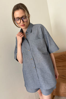 Костюм женский SET084/01/Серо-голубой, белый - M&G all natural фото 3