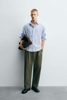 STRIPED CREASED-EFFECT SHIRT