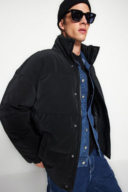 Siyah Oversize Fit Dik Yaka K__l_k _i_me Mont TMNAW24MO00012