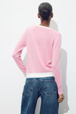 CONTRAST TRIM KNIT CARDIGAN - Zara фото 10