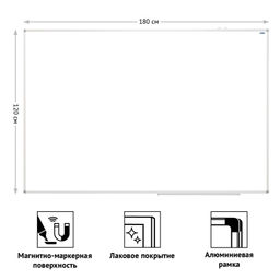 ! РАСПРОДАЖА Доска магнитно-маркерная 120*180см OfficeSpace (307396) алюминиевая рамка, полочка
