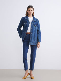 Beli Kemerli Mom Fit Kad?n Jean Pantolon