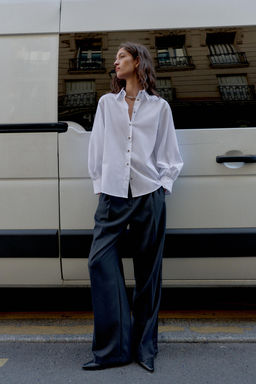 POPLIN SHIRT WITH CONTRAST BUTTONS - Zara фото 3