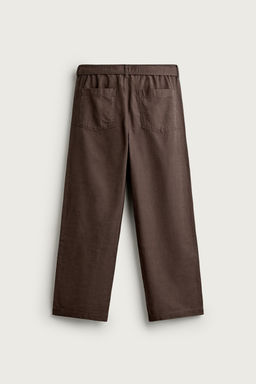 PANTAL?N RELAXED FIT PLIEGUES CINTUR?N / Marr?n / Topo - Zara фото 7