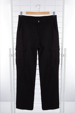 TRENDYOL MAN Siyah Kargo Cepli Gabardin Baggy/Bol Kesim %100 Pamuklu Rahat Pantolon TMNSS24PL00021 - Trendyolmilla фото 8