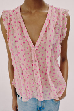 BLUSA LUNARES VOLANTES / Rosas - Zara фото 2