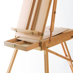 Этюдник, 50×34×11 см, высота холста 87 см, ножки 90 см, регулируемый ремень, бук