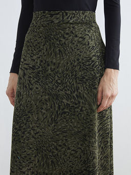 Beli Lastikli Desenli Etek