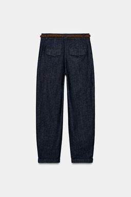 BRAIDED BELT CHINO TROUSERS - Zara фото 5