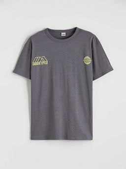 Bisiklet Yaka Bask?l? Erkek ?ocuk Ti??rt