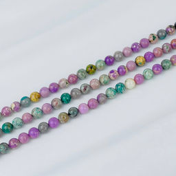 Бусины для украшений из Фосфосидерита и Варисцита (46 бусин) 39 см