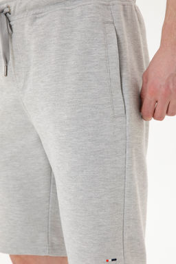 Мужские серые меланжевые вязаные шорты - U.s. polo assn фото 5