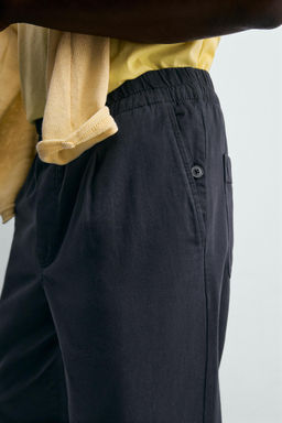 PANTAL?N RELAXED FIT ALGOD?N / Gris / Azul