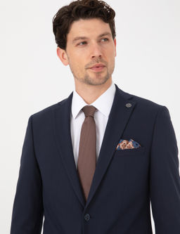 Lacivert Ex. Slim Fit Tak_m Elbise