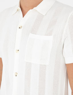 Кардиган узкого кроя цвета экрю из трикотажа - Cacharel фото 7