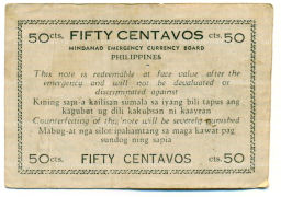 Банкнота 50 сентаво 1944 года Филиппины (Минданао, Администрация США)