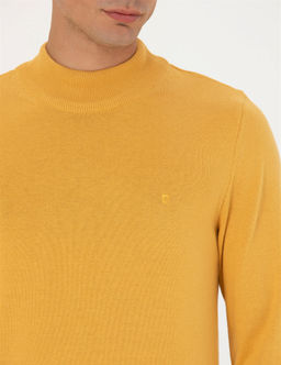 Hardal Slim Fit Yar_m Bal_k__ Yaka Basic Triko Kazak