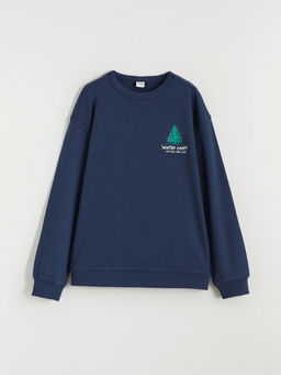 Bisiklet Yaka Bask?l? Erkek ?ocuk Ti??rt