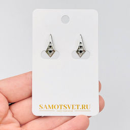 Швензы для сережек с Фианитами родированные