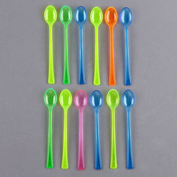 Цена за 6 шт. Ложки пластиковые, набор 12 шт., цвета МИКС