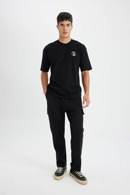 Футболка Oversize с круглым вырезом и короткими рукавами с принтом на спине - Defacto фото 2