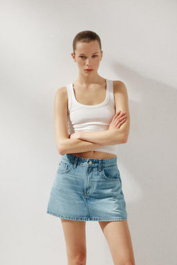 TRF DENIM SKORT - Zara фото 3