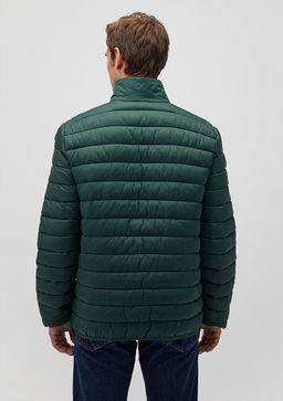 Dik Yaka Yesil Sisme Mont - Mavi фото 4