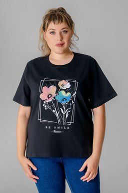 Арт. 31170 Футболка женская 50-60 (6 шт) Цвет:черный