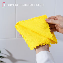 Цена за 2 шт. Салфетка универсальная Доляна «Промо», 180 г/м², 5 шт, 30×30 см, микрофибра, ультразвуковая обработка края, МИКС