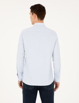 A__k Mavi Slim Fit Uzun Kollu G_mlek