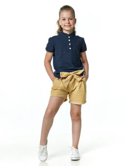 Шорты для девочки с поясом UD 4685 т.хаки - Mini maxi фото 8