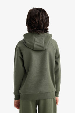 Kap__onlu Bask_l_ __i Yumu_ak T_yl_ Sweatshirt Erkek _ocuk - Defacto фото 5