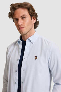 Erkek A__k Mavi Uzun Kollu Basic G_mlek - U.s. polo assn фото 2