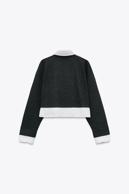 CONTRAST POPLIN SWEATSHIRT - Zara фото 6