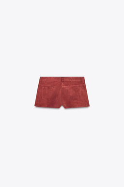 ZW COLLECTION LIMITED EDITION 100% SUEDE LEATHER SHORTS - Zara фото 5