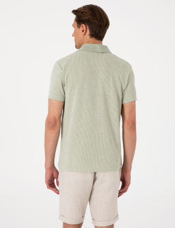 Haki Slim Fit _rme Dokulu Polo Yaka Ti__rt - Pierre cardin фото 5
