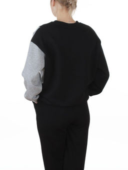 3412/3413 BLACK Костюм спортивный утепленный женский (95% хлопок, 5% эластан)