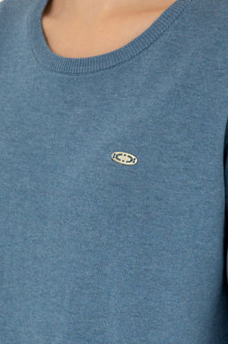 Свитер женский U.S. Polo Assn с круглым вырезом синий хлопок  фото 7