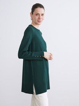 Bisiklet Yaka Kad?n Triko Tunik