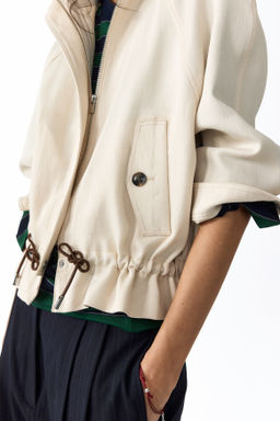 Chaqueta oversize en mezcla de lino - H&m фото 8