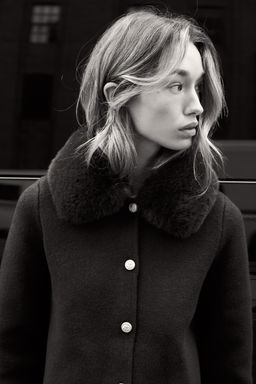 CARDIGAN WITH FAUX FUR COLLAR - Zara фото 3