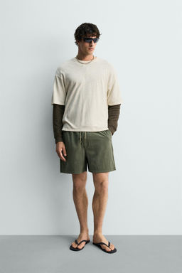 CAMISETA LAVADA ALGOD?N - LINO HAWAII / Blanco roto