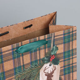 Цена за 2 шт. Пакет подарочный новогодний крафтовый «For man», MS 18×23×10 см