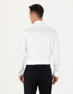 Beyaz Slim Fit Uzun Kollu Basic G_mlek